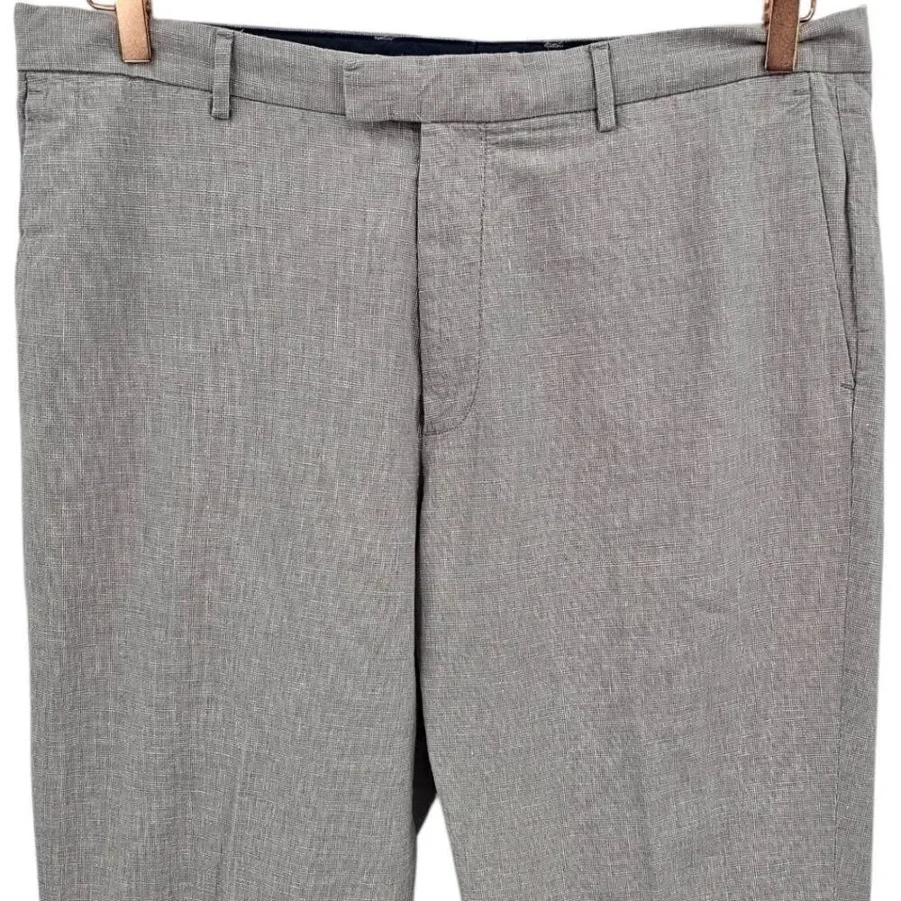 Banana Republic Mens 36x30 Heritage Pants Size  Gray Standard Fit Linen Blend